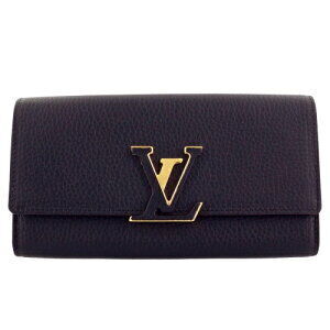 Louis Vuitton Long Wallet Taurillon Portefeuille Wallet Capucines Noir Black